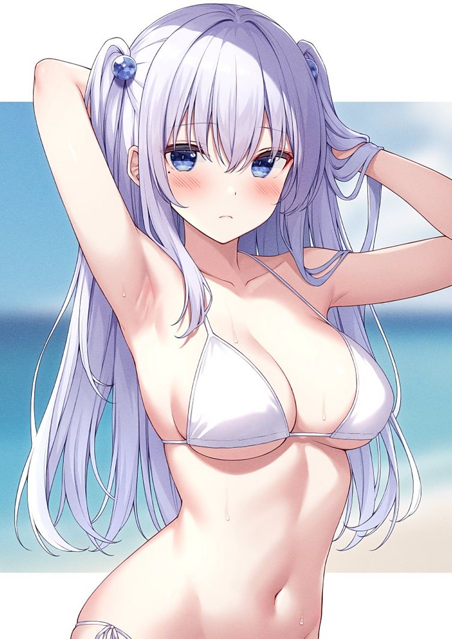 二次元# 害羞的泳装少女