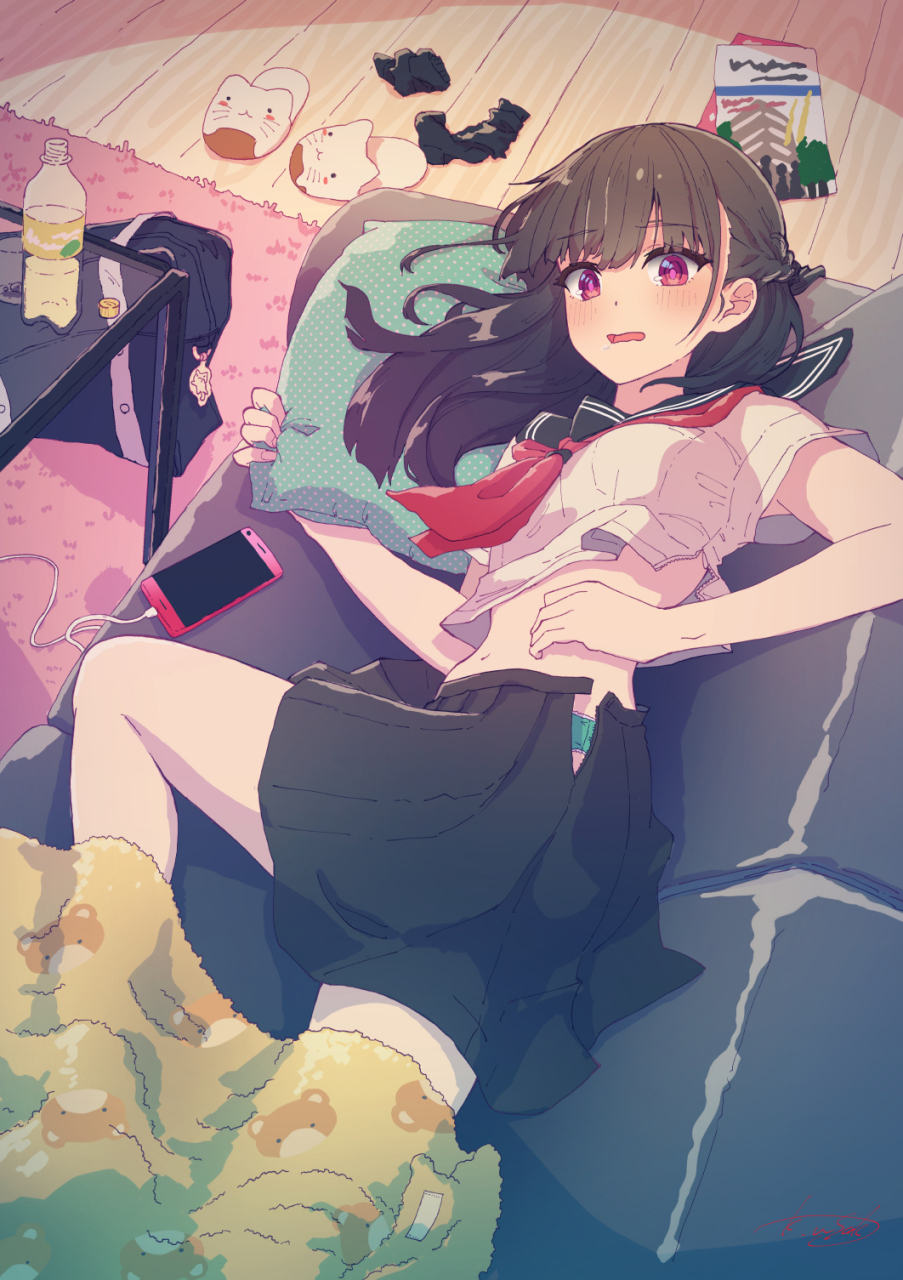 二次元# 不要在沙发上睡觉,小心着凉[二哈]