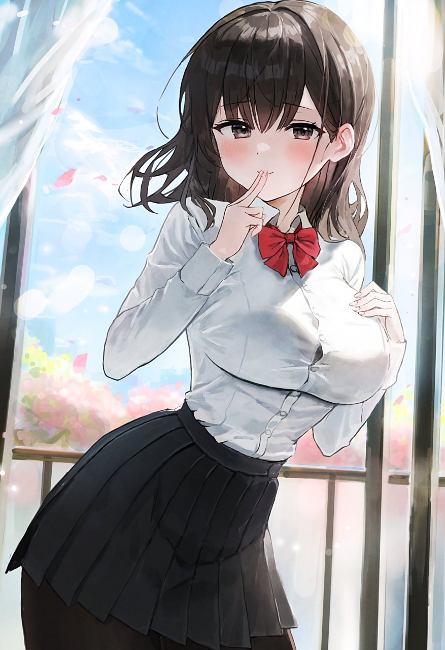 二次元# 脸红的制服少女