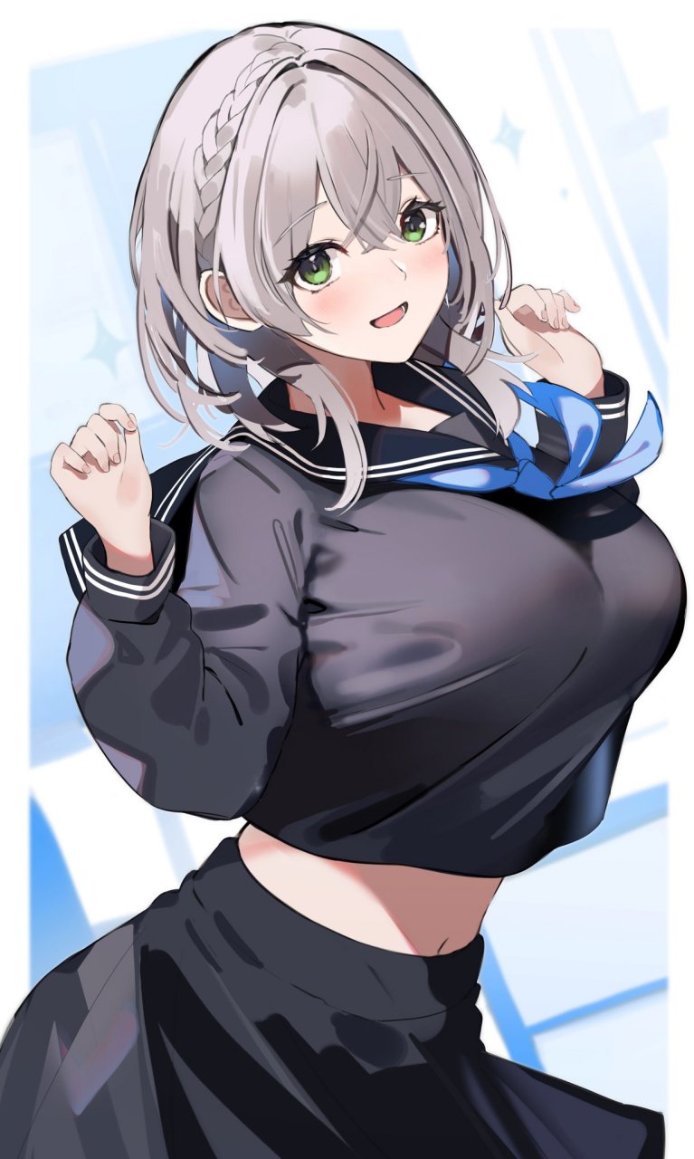 虚拟主播# #二次元# 水手服白银诺艾尔,这谁顶得住啊[滑稽]