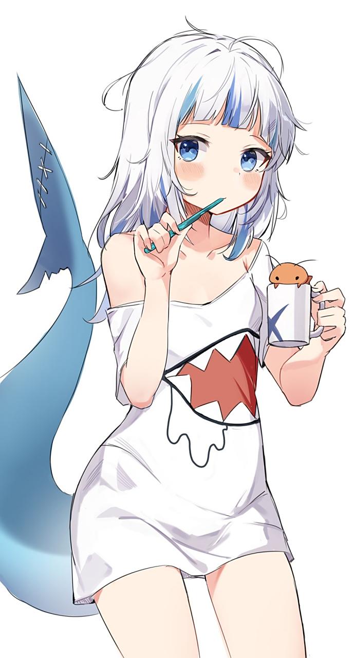 虚拟主播# #二次元# 刷牙的小鲨鱼