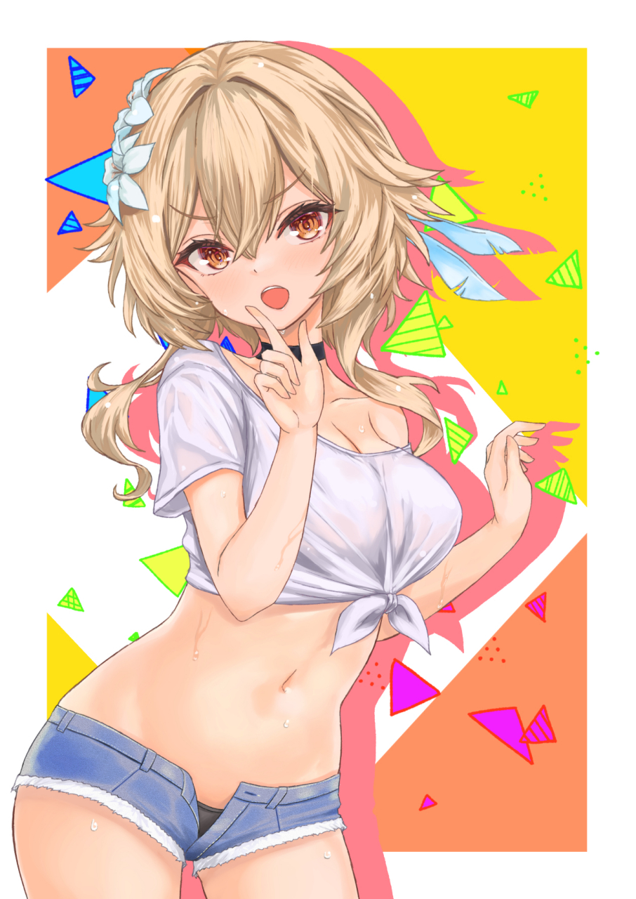 原神# 夏装荧妹,爷的身材真好啊[二哈]