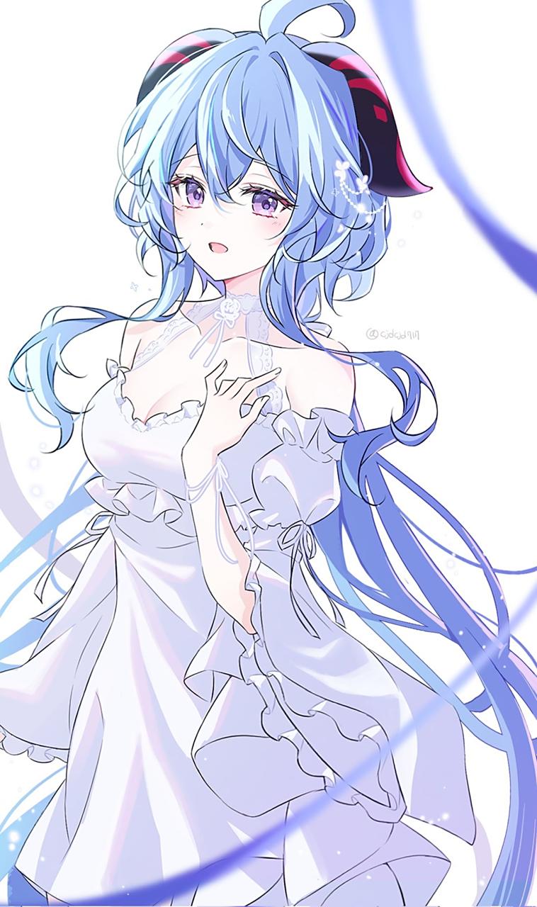 原神# #二次元# 穿着白裙的甘雨,那个女人肯定觉得衣服不好看[三]