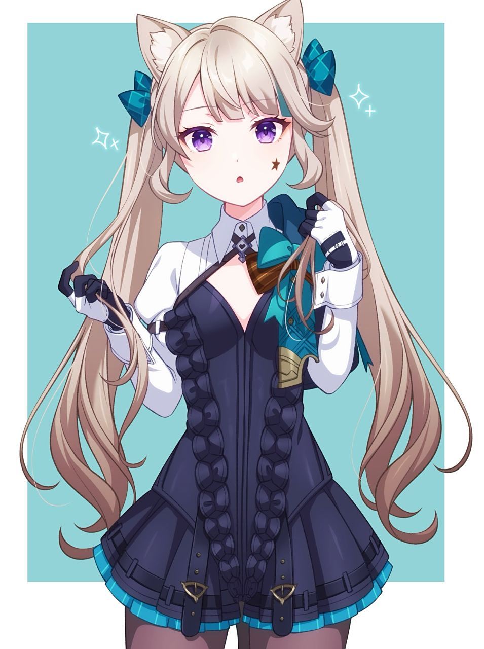 换成双马尾发型的琳妮特#原神