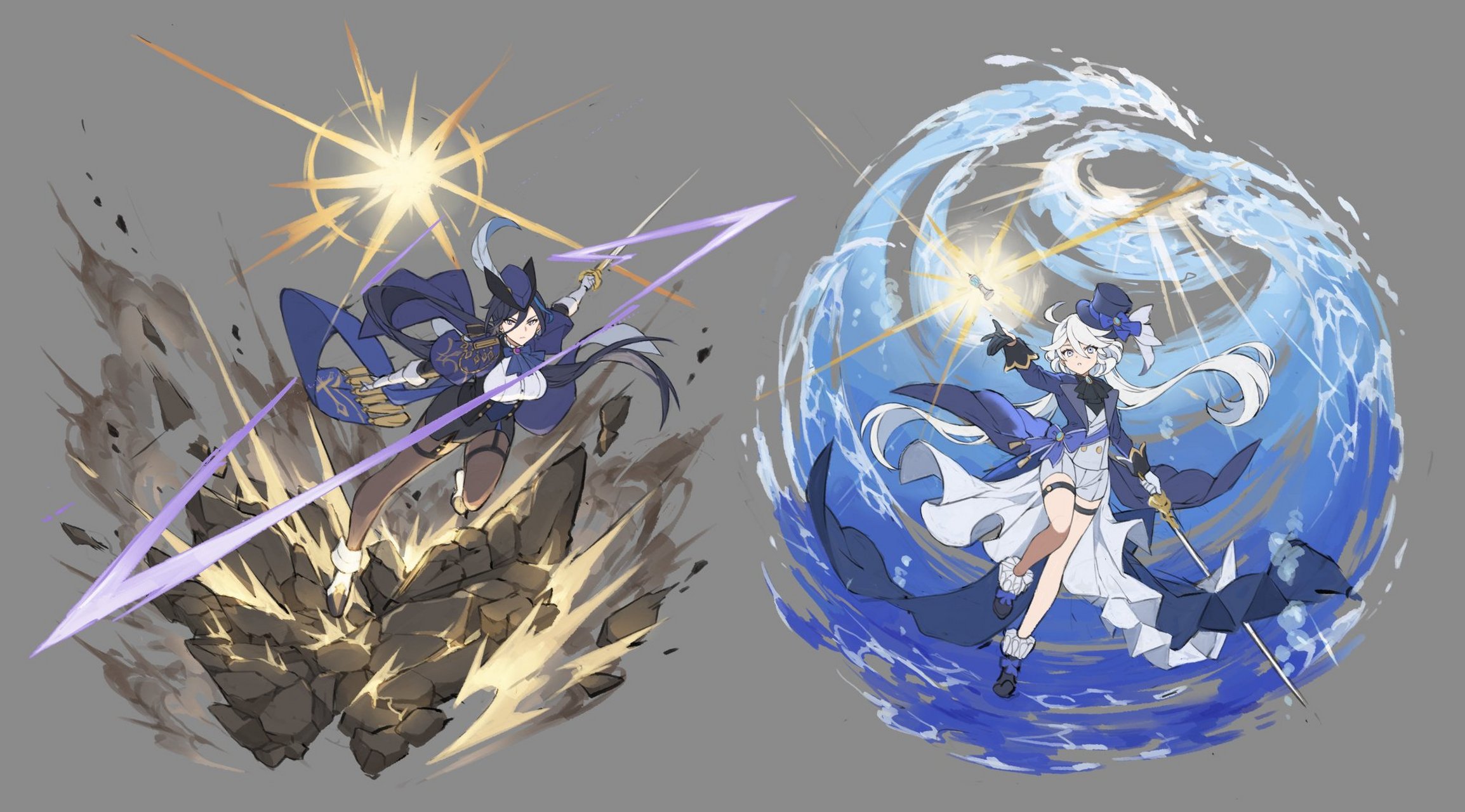 原神# 枫丹角色二创立绘,太好看了吧[期待] twi:@jennygin2