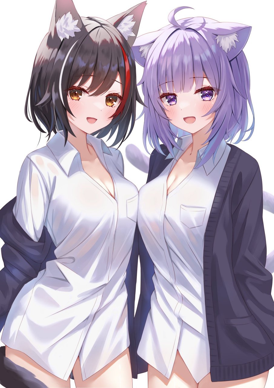 虚拟主播# #二次元# 穿着白衬衫的兽娘,这谁顶得住啊[二哈]