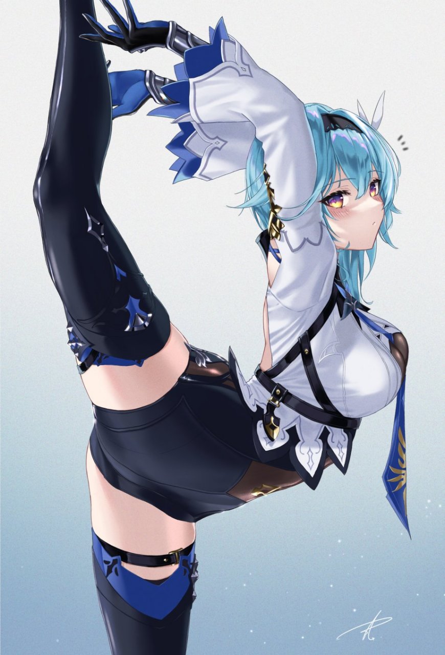 原神# 挑战一字马的优菈,柔韧性真好啊[期待] twi:やばちゃ