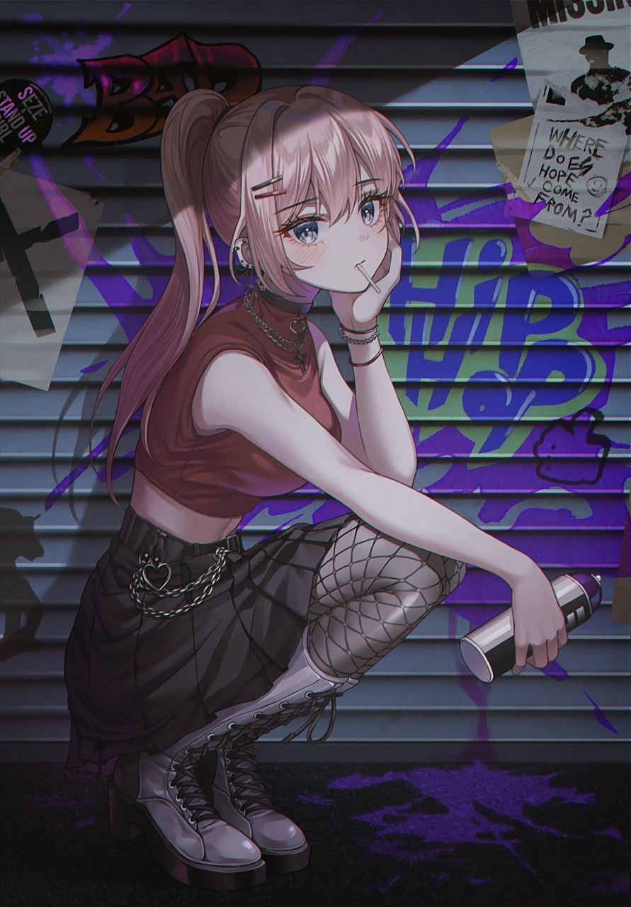 二次元# 吃棒棒糖的少女