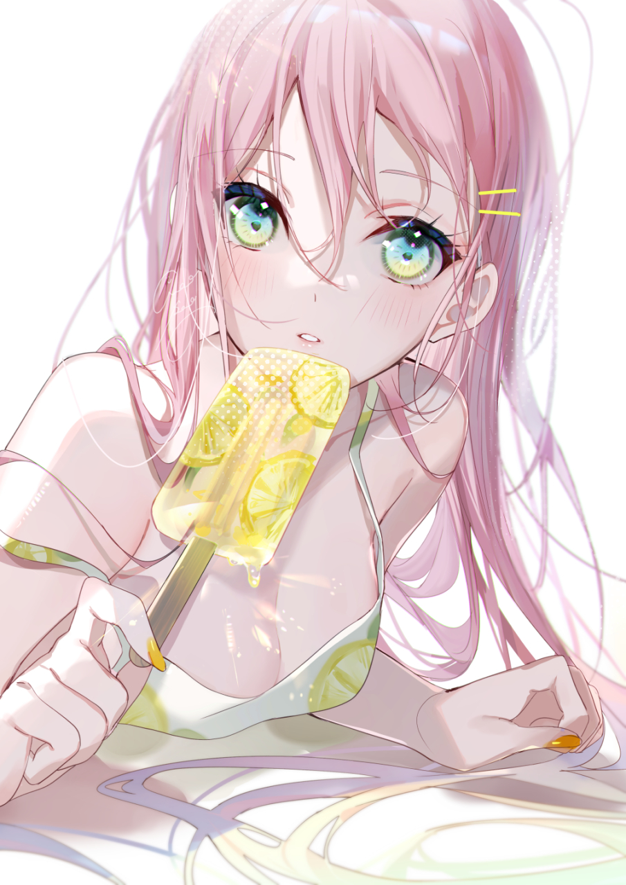 吃冰棒的女孩子 画师:美和野らぐ