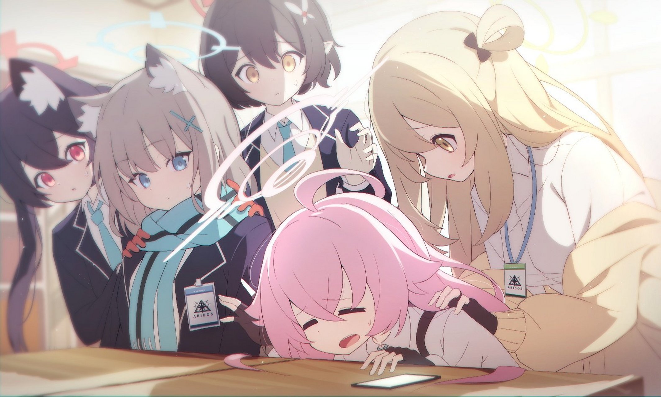 碧蓝档案# #二次元# 阿拜多斯对策委员会,好温馨的画面啊.