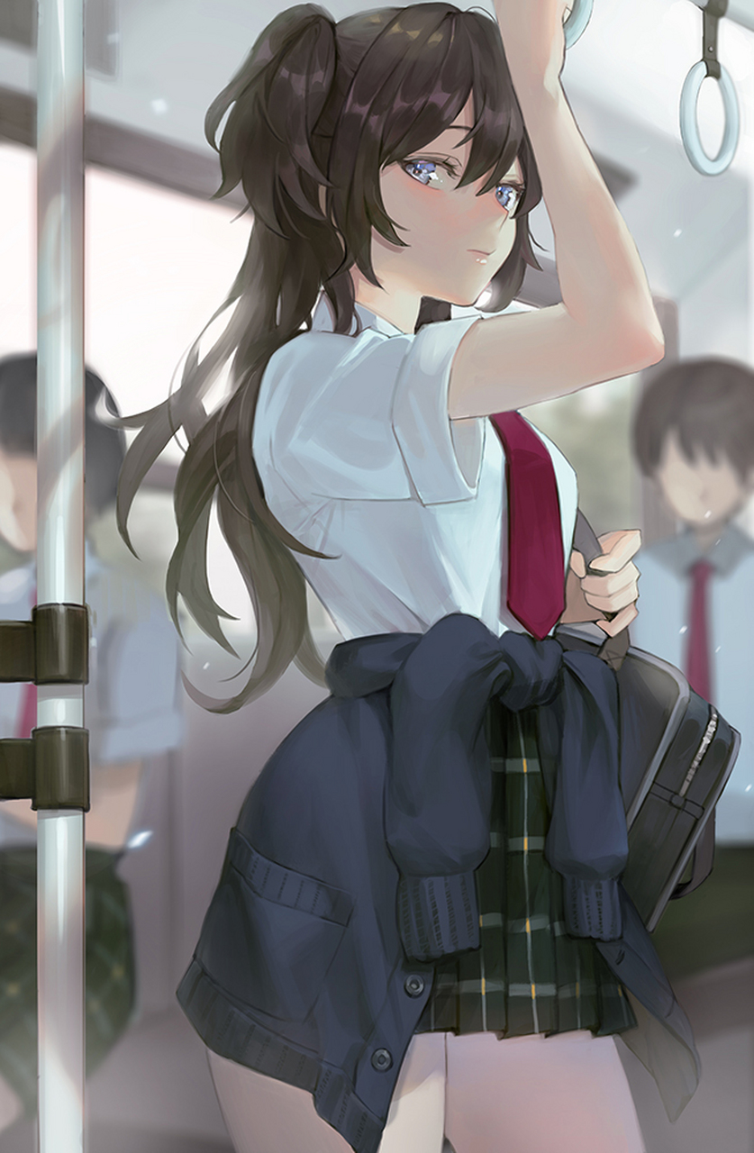 二次元# 坐公交的女孩子,明明有空座位,偏要站在我旁边,感觉不太聪明