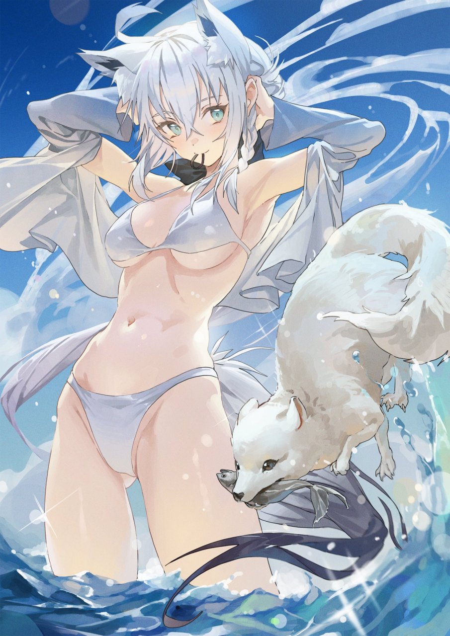 水着白上吹雪 画师:hxxg / ホン