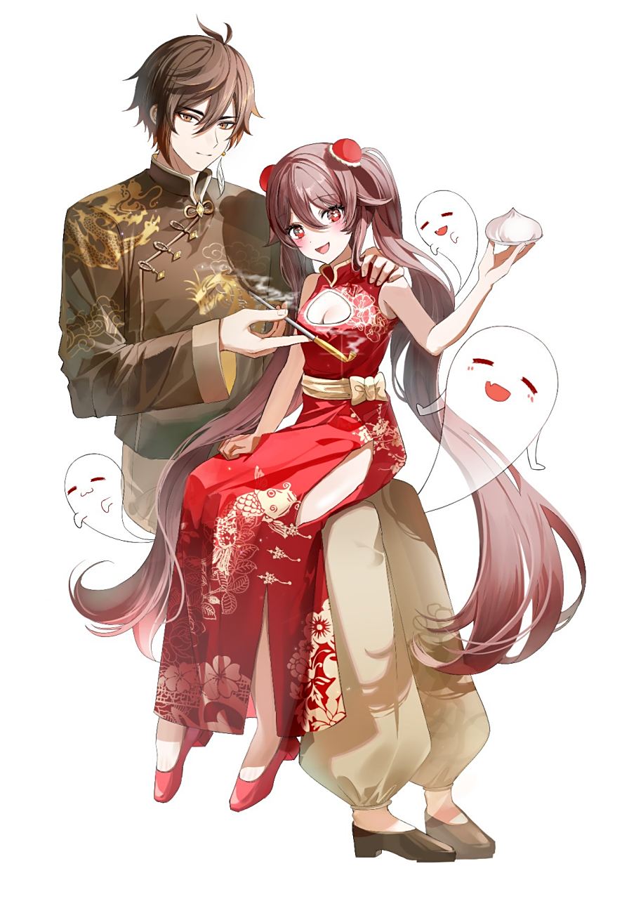 原神# #二次元# 胡桃与钟离,关系真好啊[三哈]