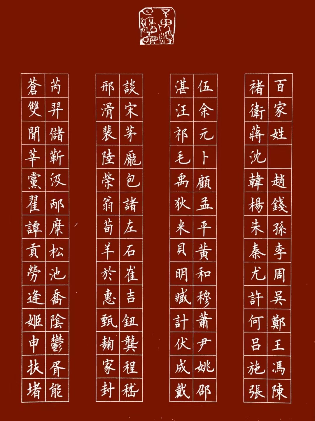 《百家姓》硬笔欧楷完整版.