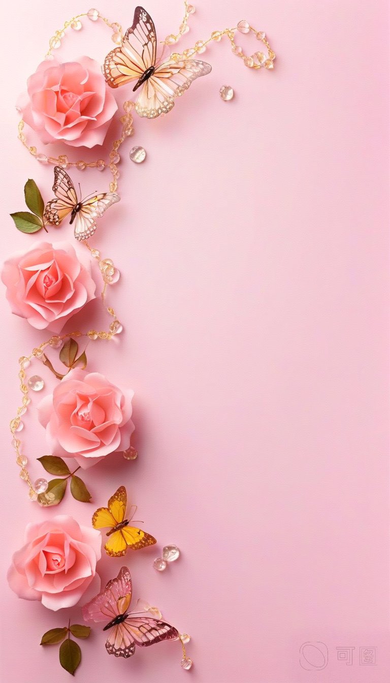 今日份粉色系玫瑰花手机壁纸!