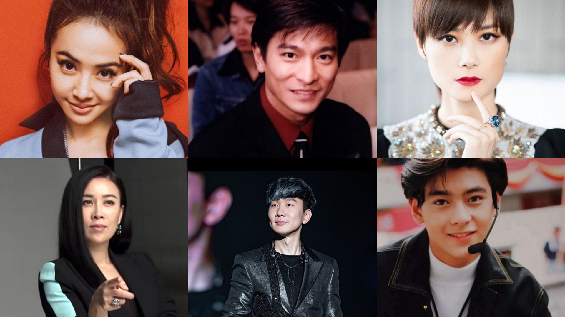 张韶涵,李宇春.周杰伦.林俊杰.刘德华.杨钰莹.陈红.张柏芝.那英.汪峰.