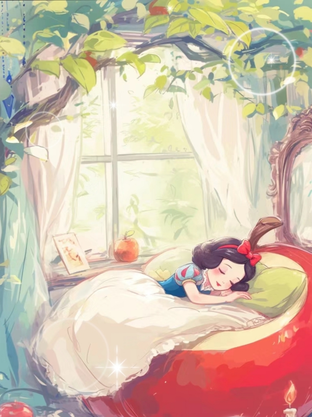 春日论坛##童话故事#  白雪公主喜欢吃苹果,恶毒的皇后利用的这一点