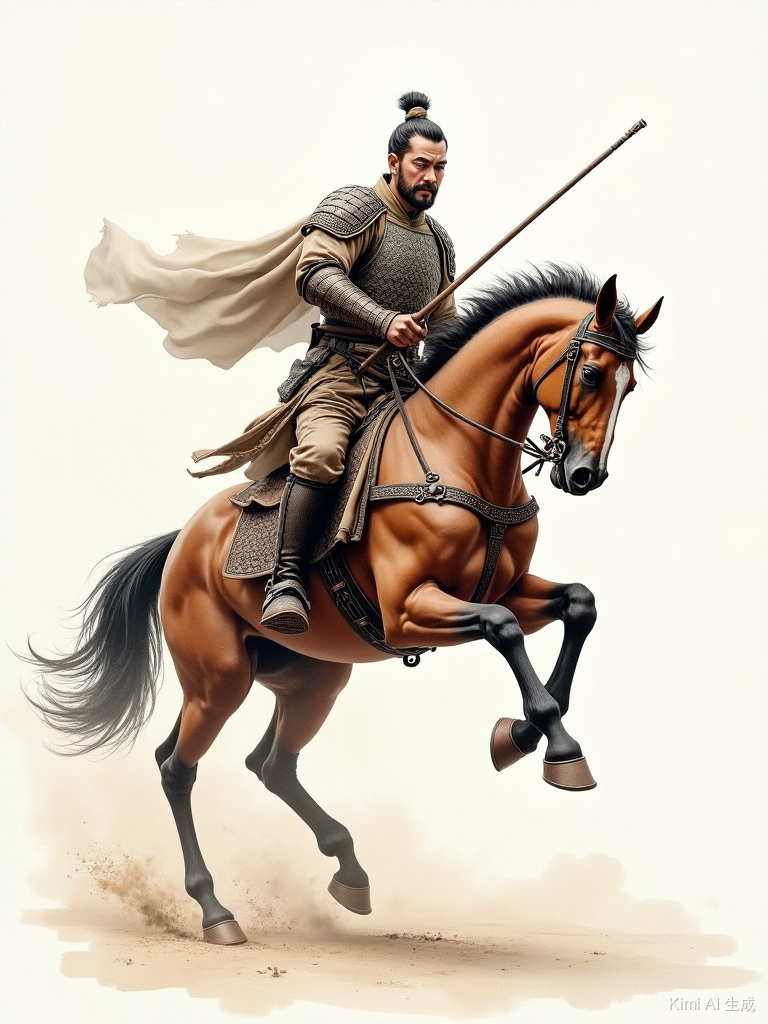 勇士策马图古代骑牛打仗的将军图片名将上马出征图上界骑駌报信使图片