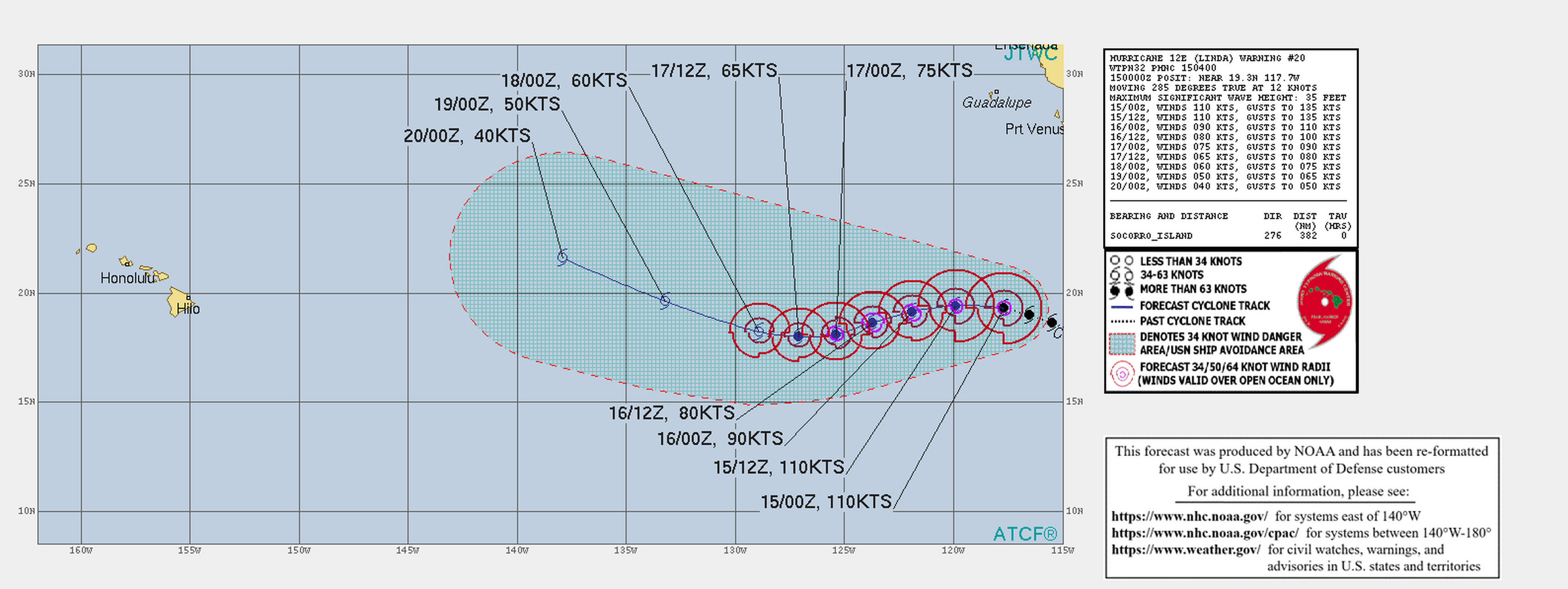 7w. 预计:三级飓风"琳达"将以每小时22公里左右的