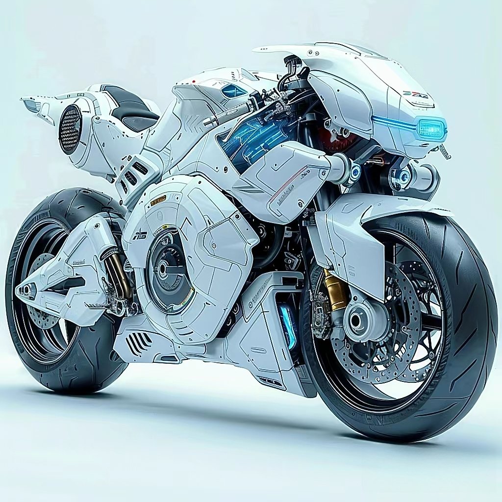 在细雨中,那辆摩托如科幻片中的主角,炫酷登场