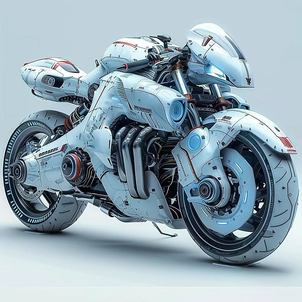 在细雨中,那辆摩托如科幻片中的主角,炫酷登场