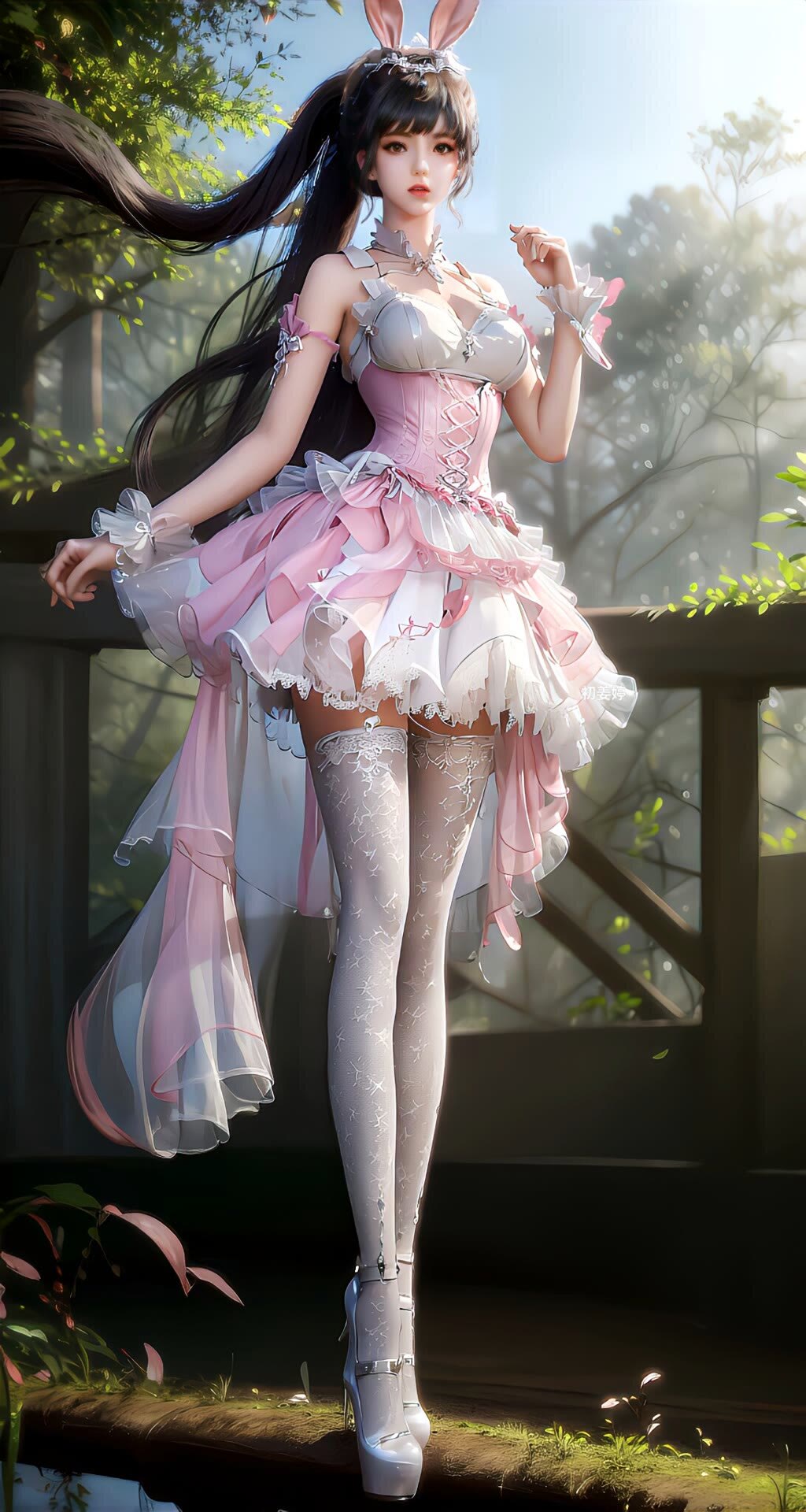 🌸 粉色浪漫与兔子耳朵的完美结合!小舞太漂亮了[郁金香]