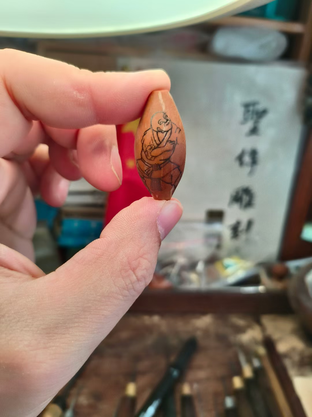 纯手工橄榄核雕《少林寺白衣殿壁画——罗汉练拳图》第四季创作全过程