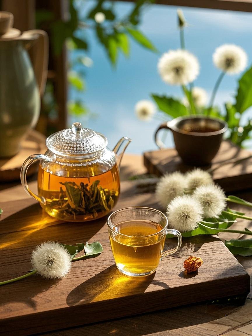 春日暖阳下,泡一杯蒲公英茶,瞬间被自然的清新气息包围