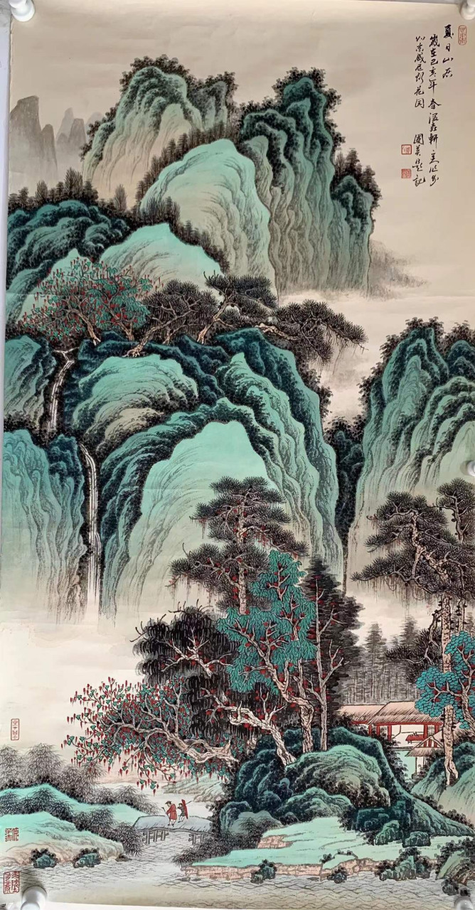 贾国英画家136×68合影出售现货