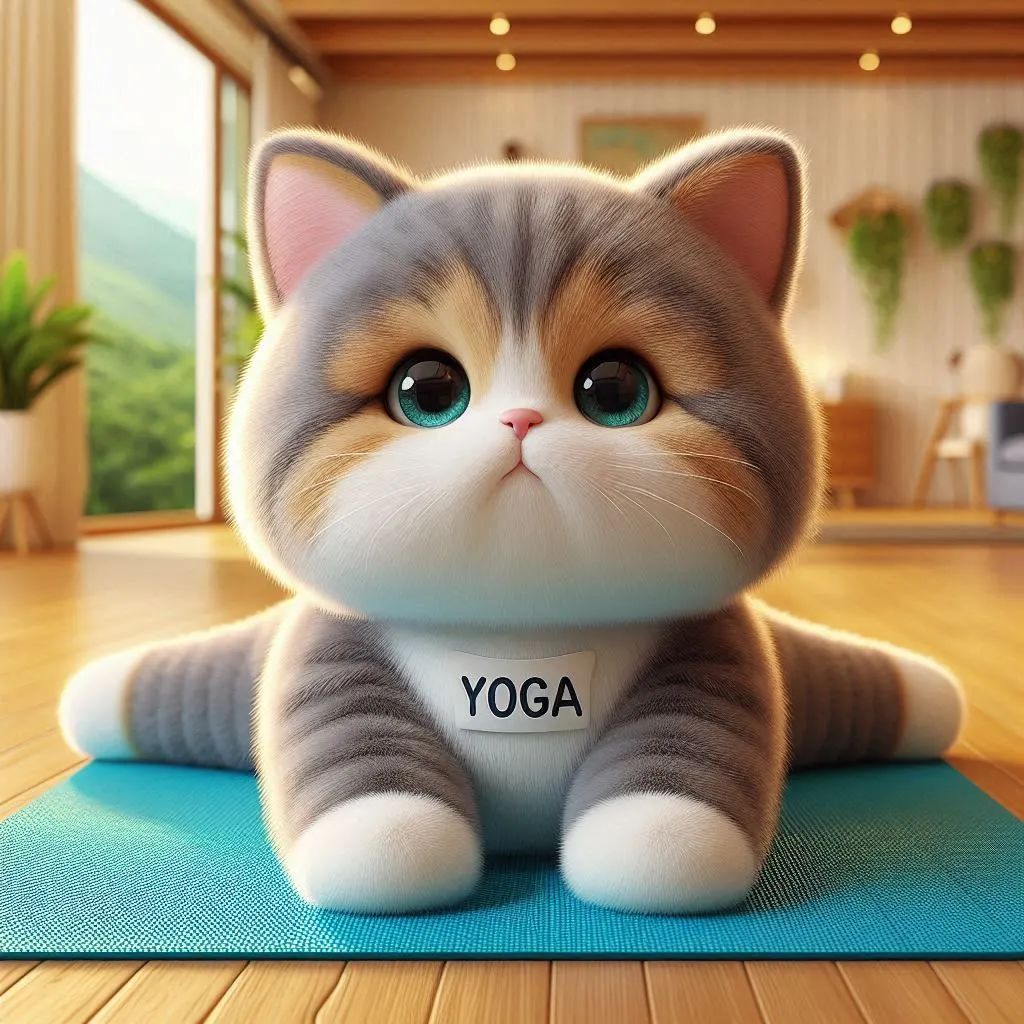 练瑜伽的小猫