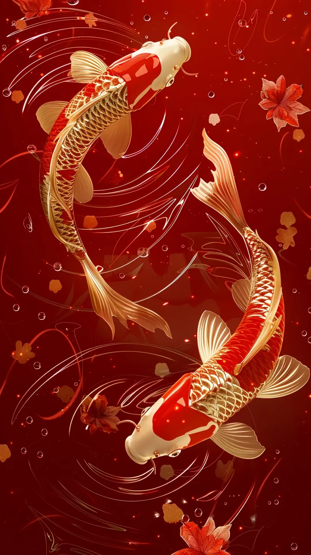手机壁纸丨锦鲤呈祥,事事如意,好运常伴 ,能量满满