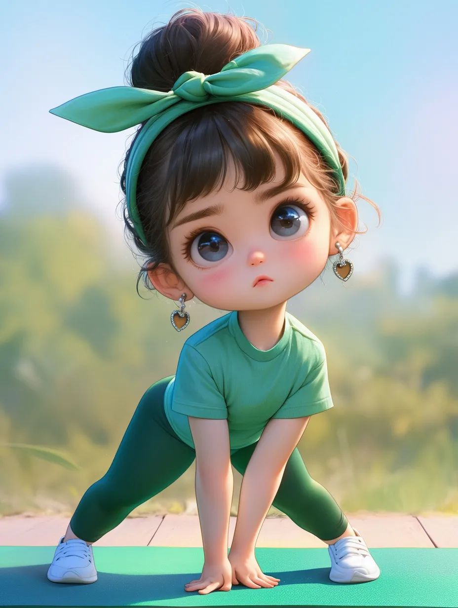 小可爱的瑜伽动作这么萌