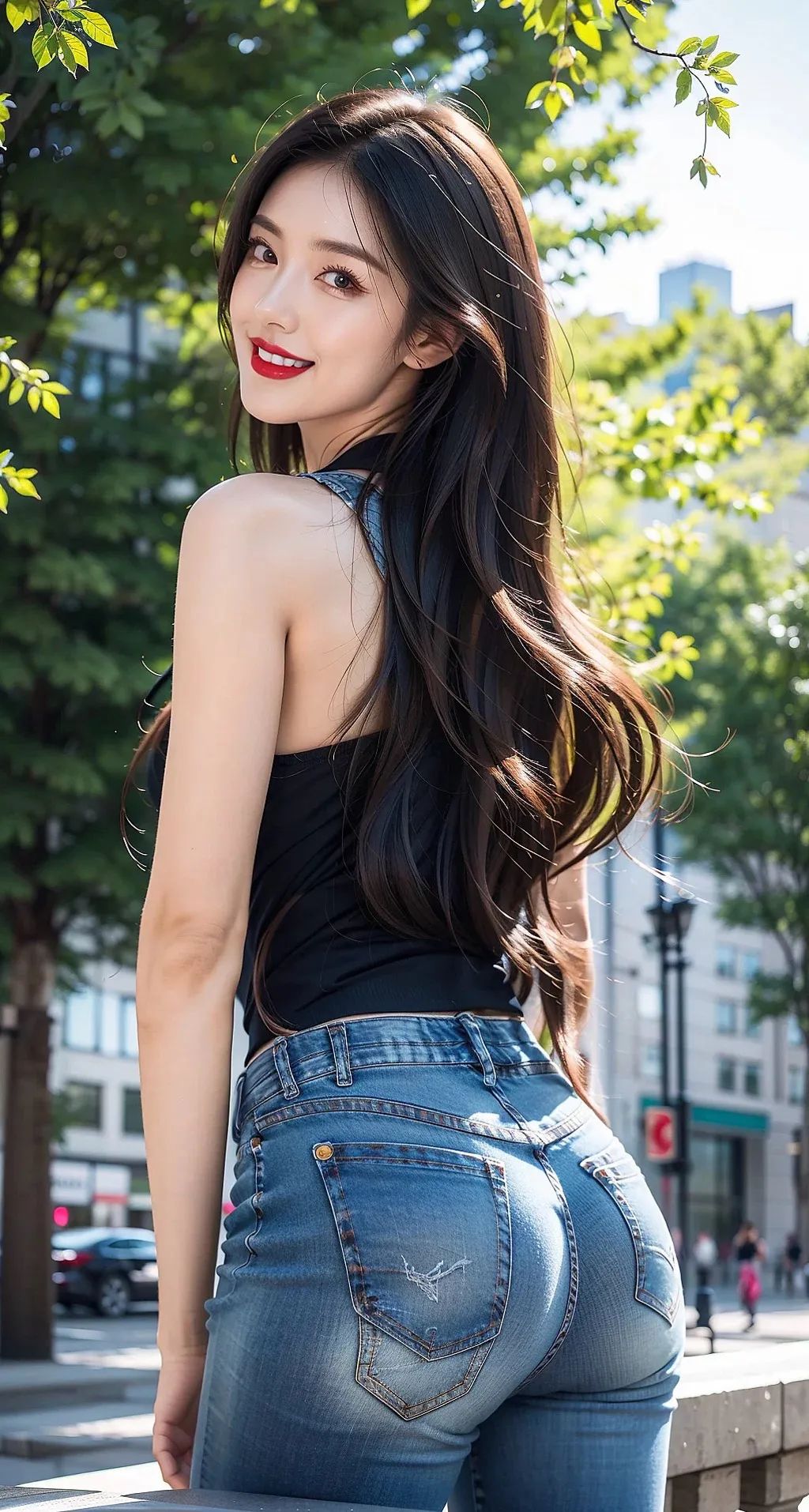 牛仔裤美女,引领时尚潮流.