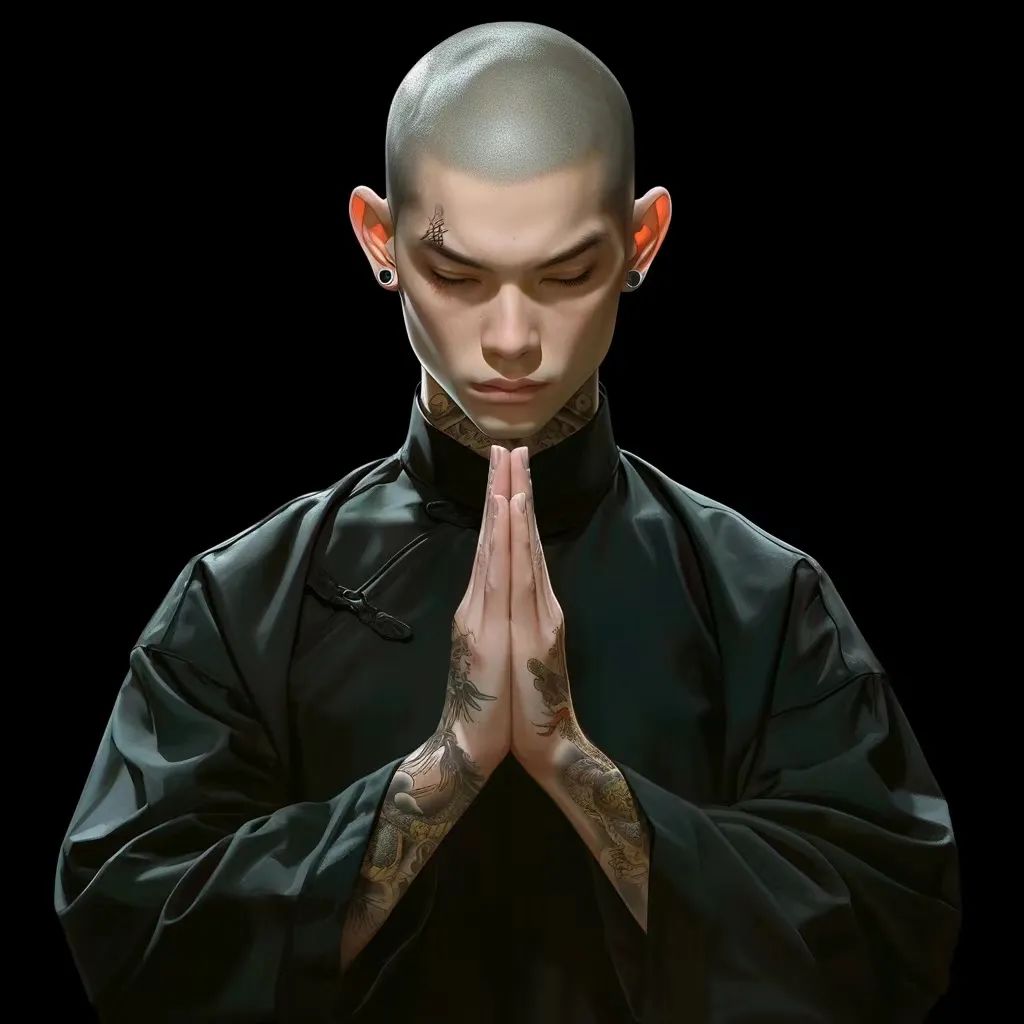 纹身佛系男生头像