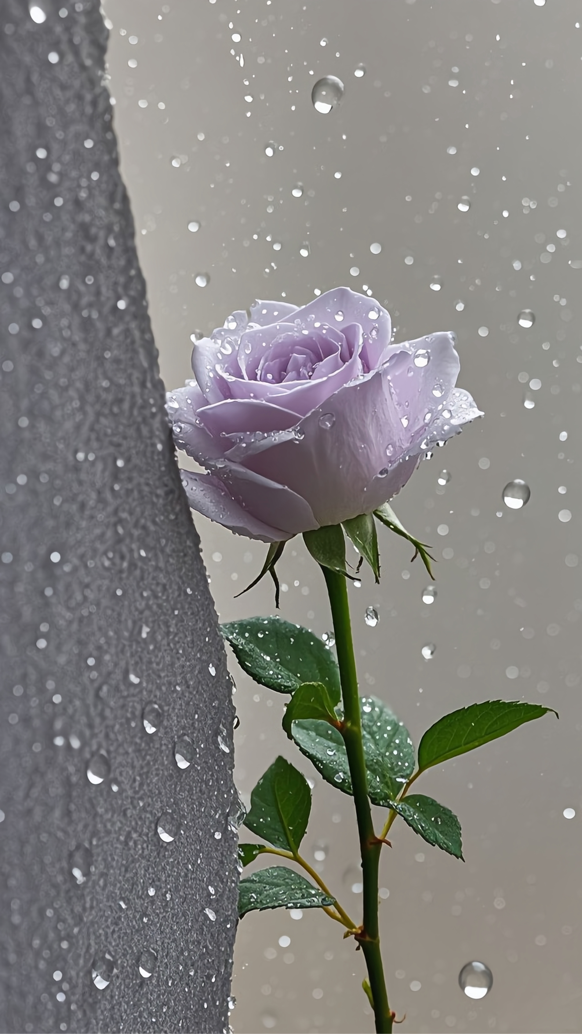 雨中紫玫瑰清新脱俗,美得让人心醉