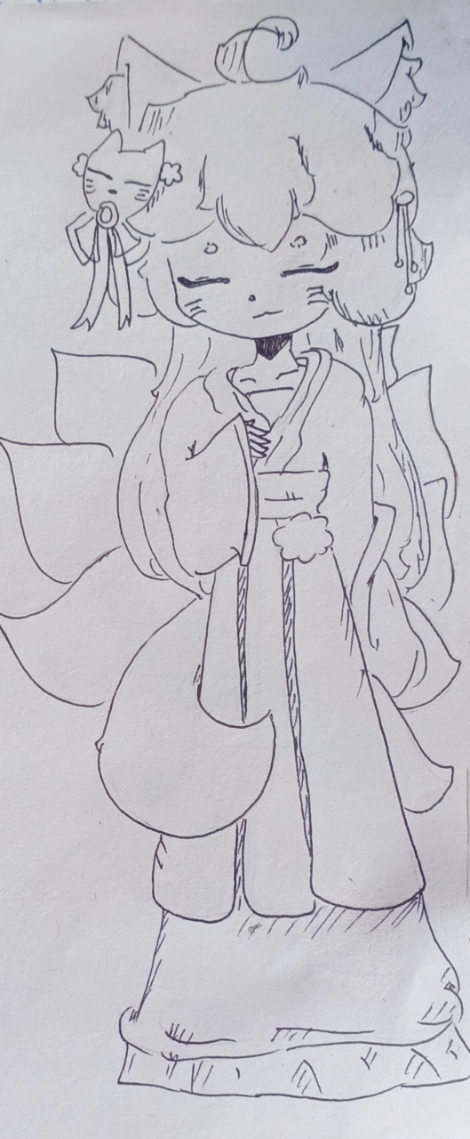 九尾狐拟人,可临摹.