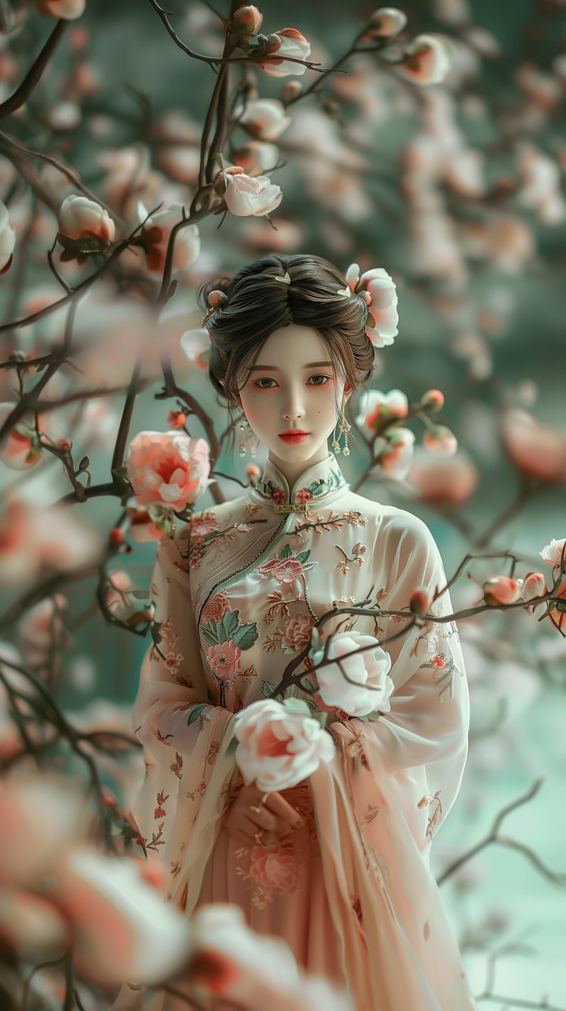 汉服仙女穿越花海,梦回古代  一眼就被这幅画面迷住了!