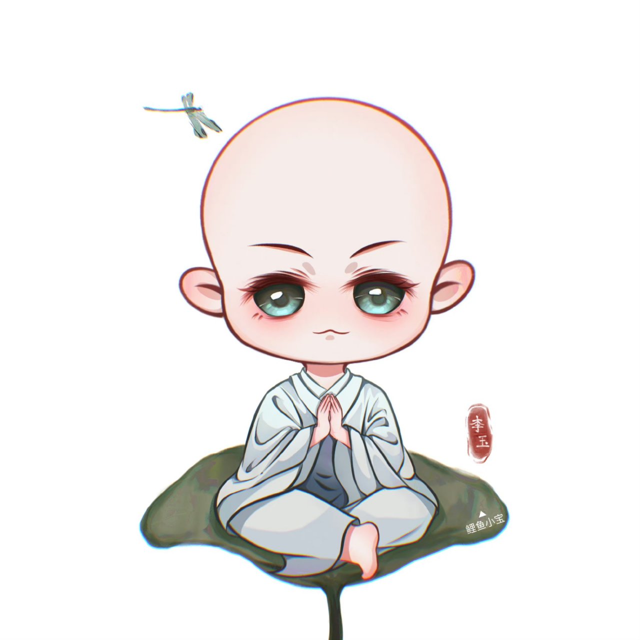 要做和尚的玉玉子,好可爱.#188男团# 李玉#简隋英 画师博主:鲤鱼小宝