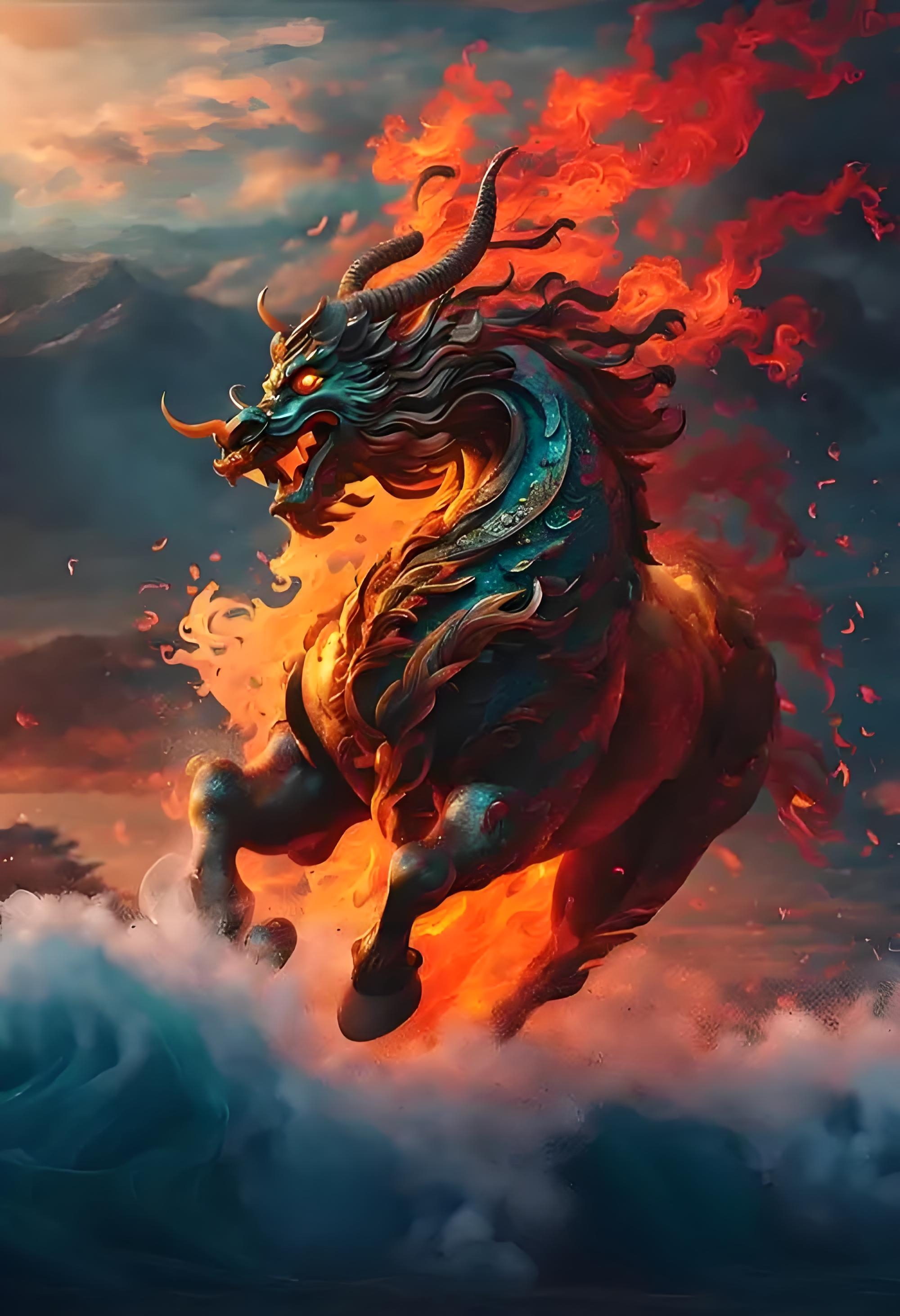 旗下镇邪龙图片煌独神兽图片五雷轰顶的动物图片浩气凛然图片神兽壁纸