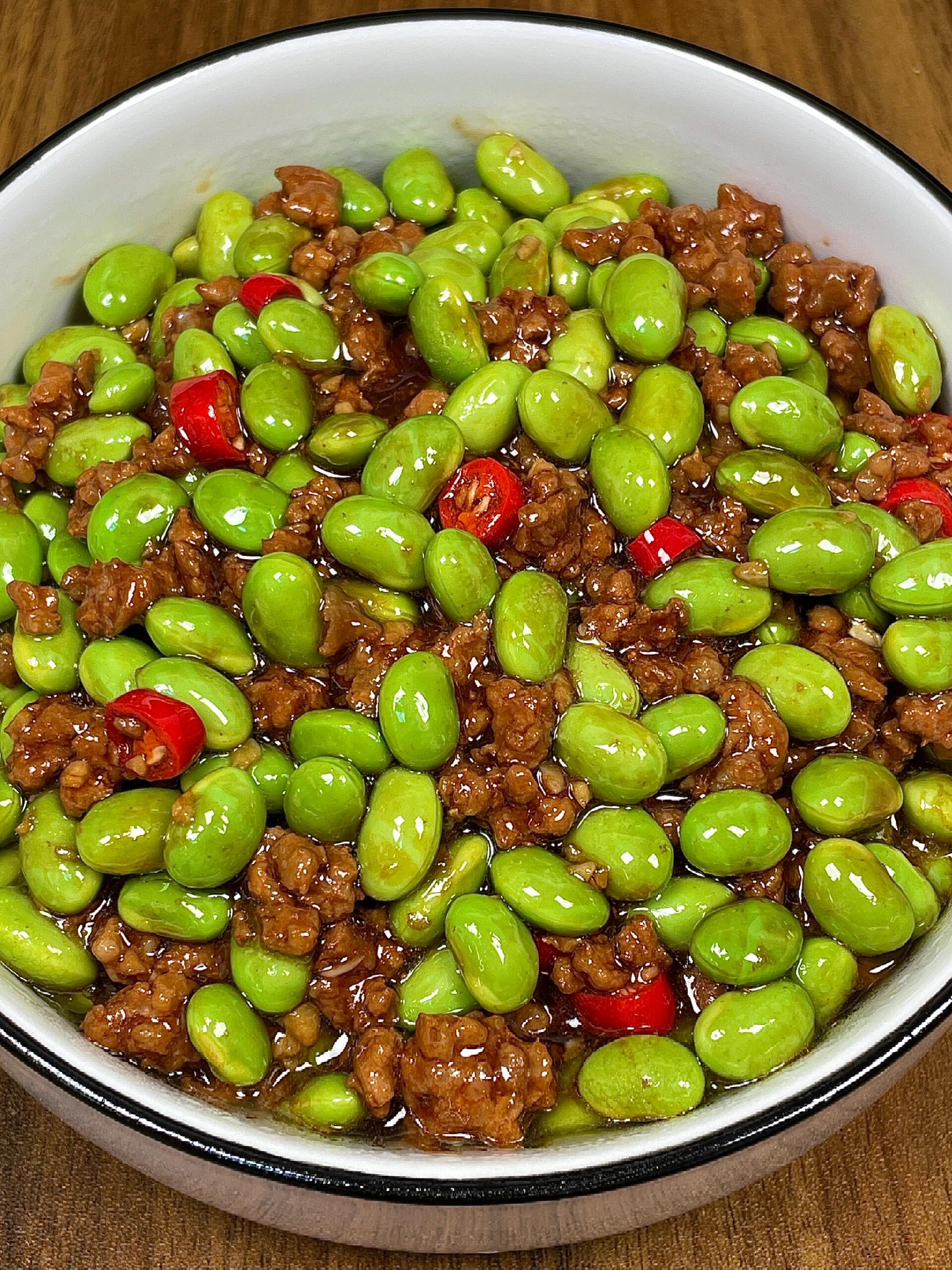 肉沫炒毛豆.嘎嘎好吃