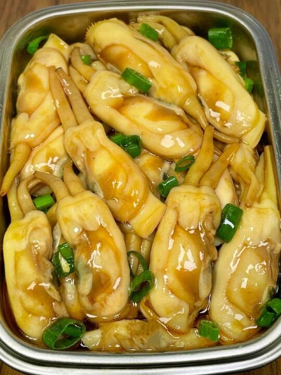 家人们快去试试这个配方的葱香蛏子,真的好好吃吖 葱香浓郁蛏子肉质