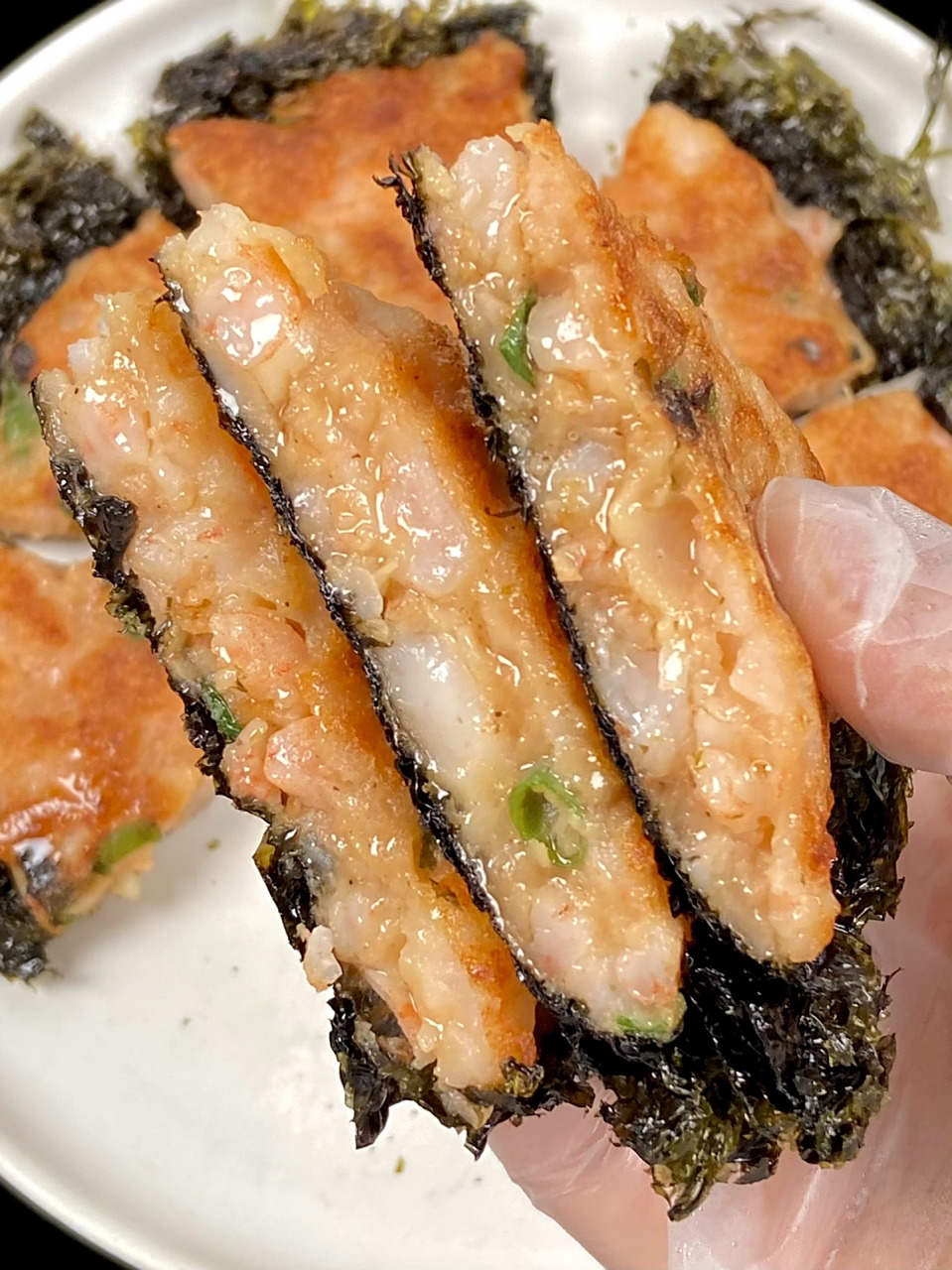 虾滑紫菜饼,吃一次就爱上了!