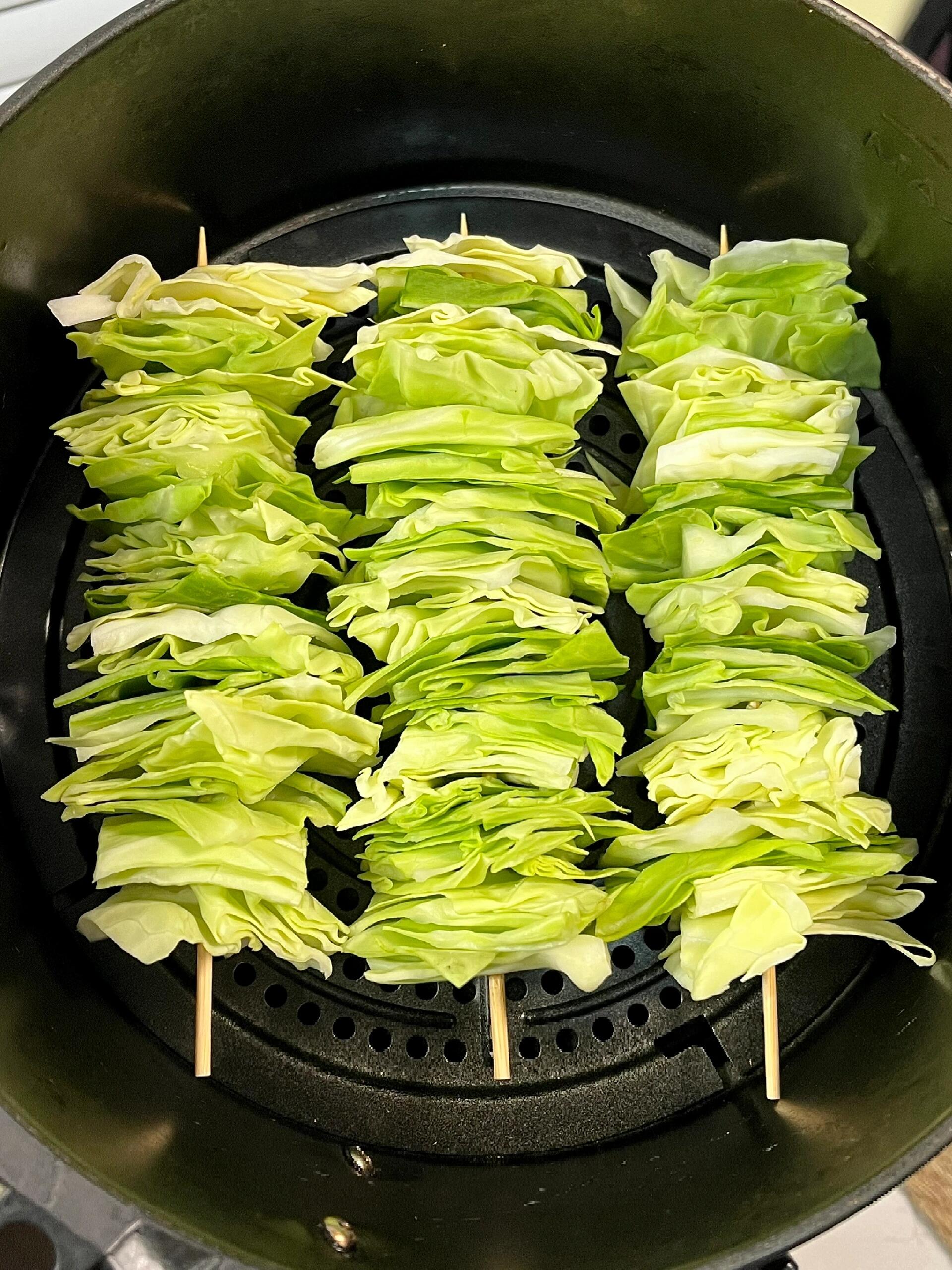 空气炸锅烤包菜!真的巨巨巨香!