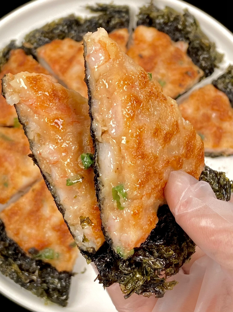 虾滑紫菜饼,吃一次就爱上了!