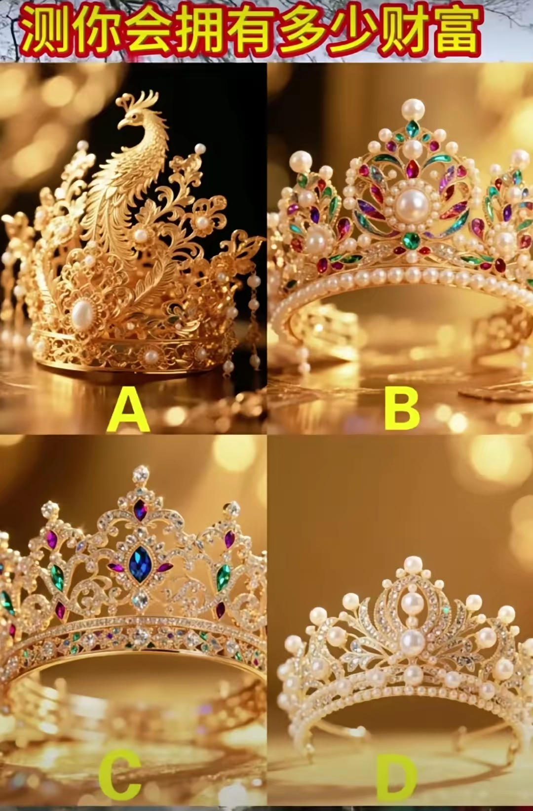 "选择你的皇冠,预兆你的财富等级!