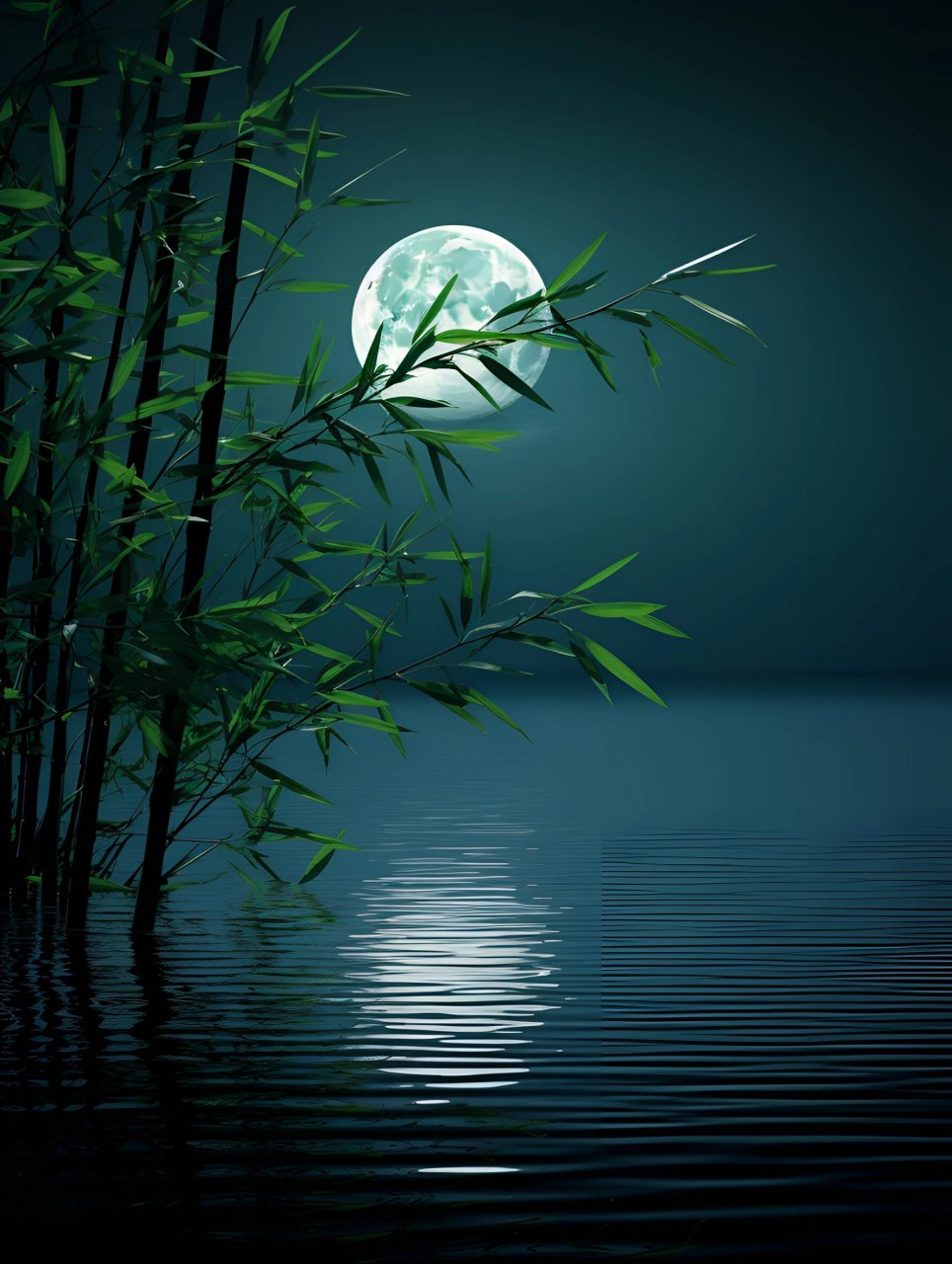 竹影摇曳月华明,清风徐来竹叶轻. 676767
