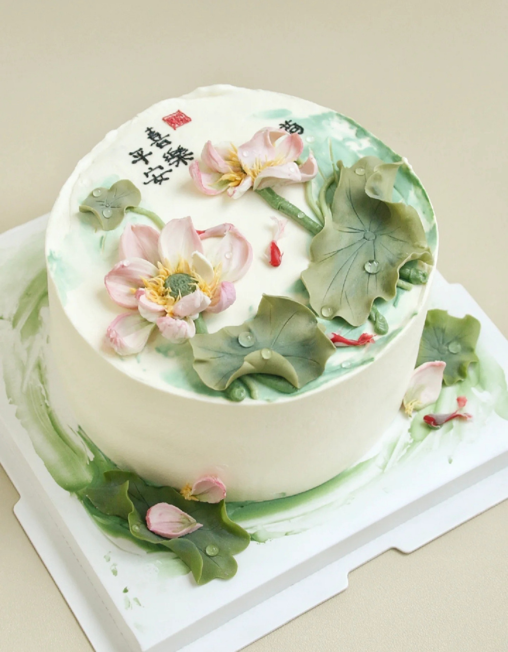 好运莲莲荷花生日蛋糕 676767
