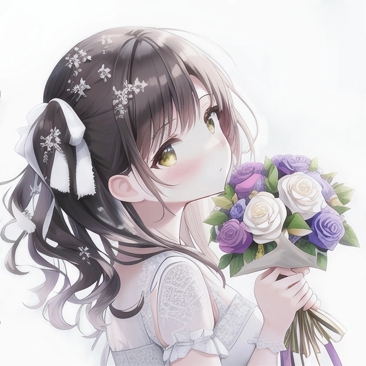 手捧鲜花女生头像 676767