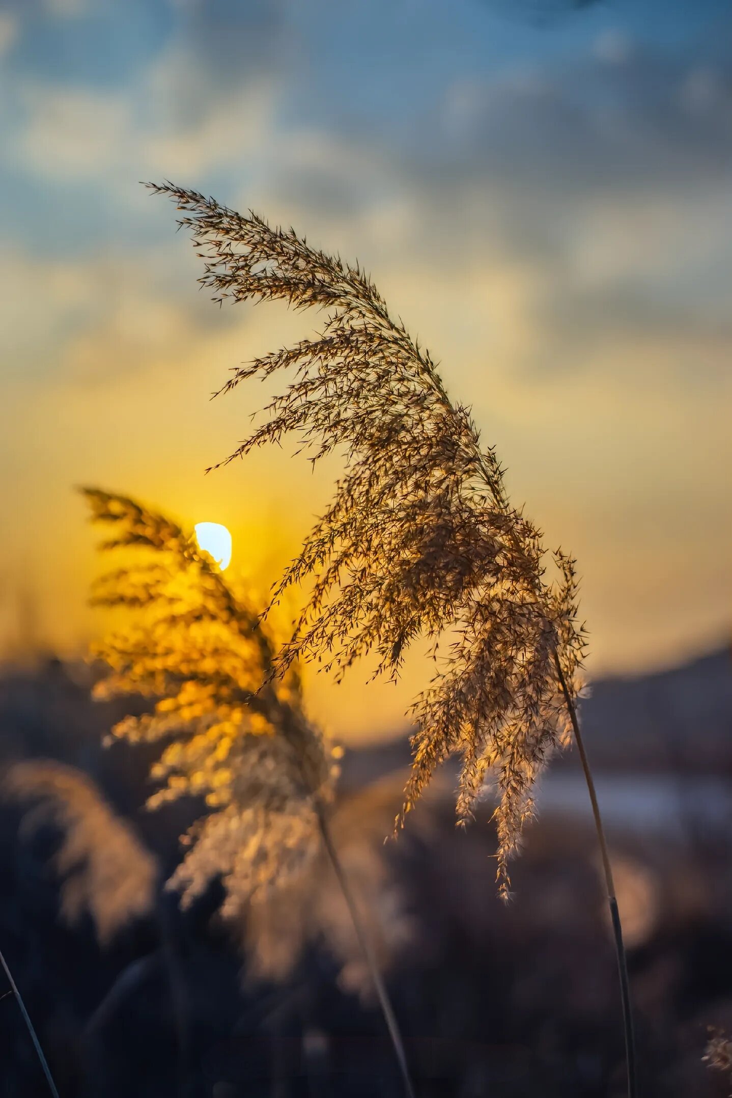 落日余晖映晚霞,一抹夕阳美如画