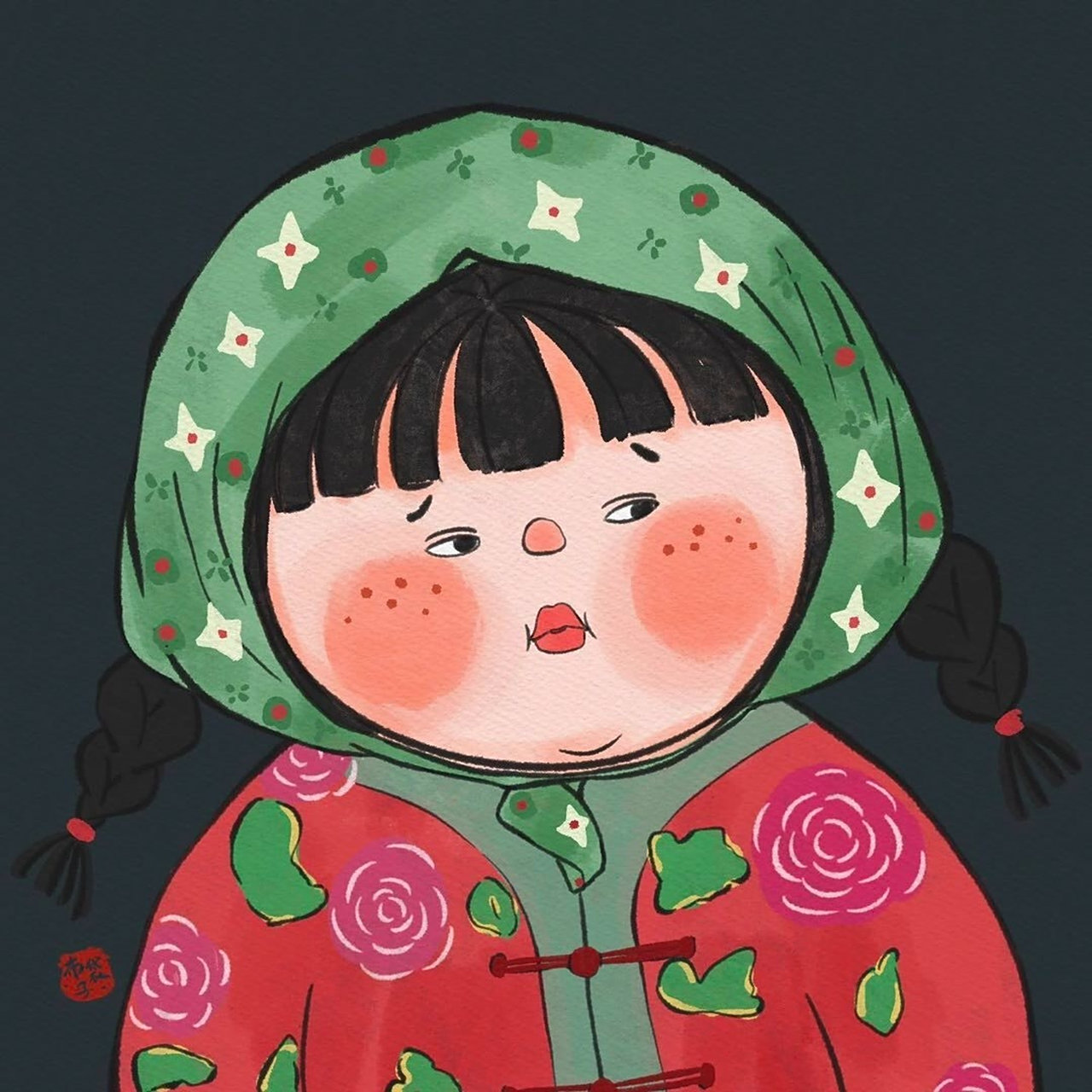 眯眯眼阔爱女生头像 676767